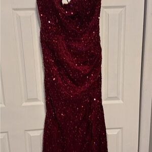 Elegant Red Sequin Dress
